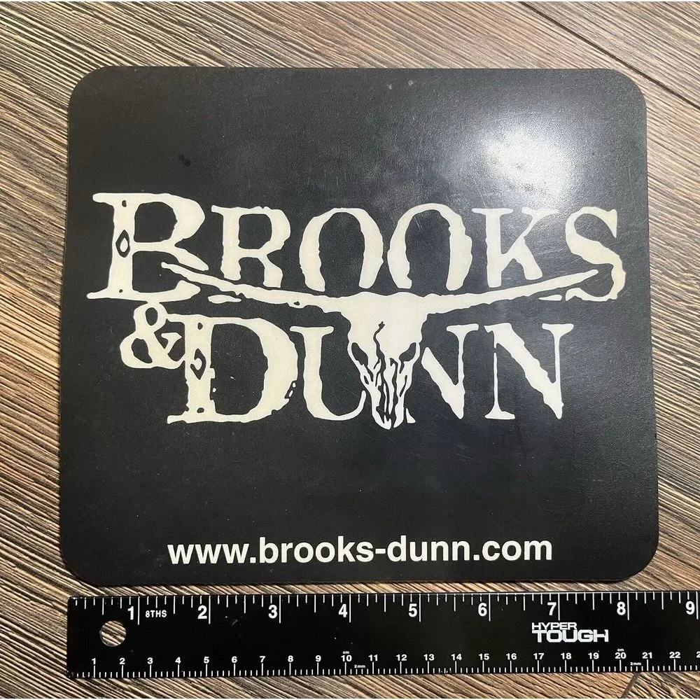 Vintage Brooks‎ & Dunn Mouse Pad Country Music Band Longhorn Logo 90s Merch